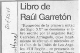 Libro de Raúl Garretón  [artículo].