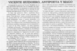 Vicente Huidobro, antipoeta y mago