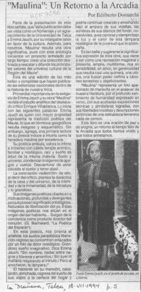 "Maulina", un retorno a la Arcadia  [artículo]Edilberto Domarchi.