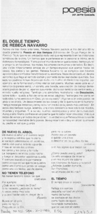 El doble tiempo de Rebeca Navarro