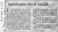 Apareció primer libro de Axa Lillo  [artículo].