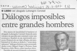 Diálogos imposibles entre grandes hombres  [artículo].