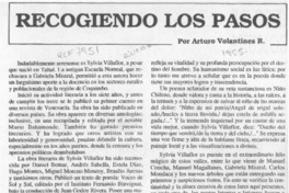 Recogiendo los pasos  [artículo] Arturo Volantines R.