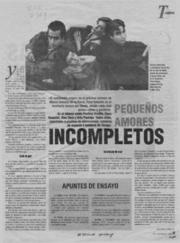Pequeños amores incompletos  [artículo] Juan Antonio Muñoz H.