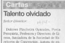 Talento olvidado  [artículo] Ana Sepúlveda S.