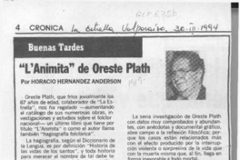 "L'Animita" de Oreste Plath  [artículo] Horacio Hernández Anderson.