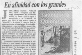 En afinidad con los grandes  [artículo] Luis Uribe B.