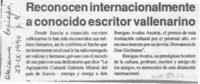 Reconocen internacionalmente a conocido escritor vallenarino  [artículo].