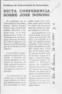 Dicta conferencia sobre José Donoso  [artículo].