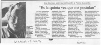"Es la quinta vez que me postulan"  [artículo].