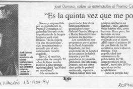 "Es la quinta vez que me postulan"  [artículo].