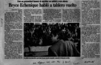 Bryce Echenique habló a tablero vuelto  [artículo] Alejandra Gajardo.