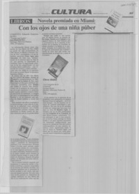 Novela premiada en Miami, con los ojos de una niña púber