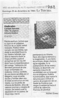 Umbrales  [artículo] Andrés Gómez.