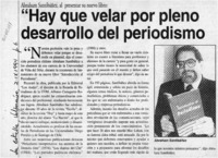 "Hay que velar por pleno desarrollo del periodismo"  [artículo].