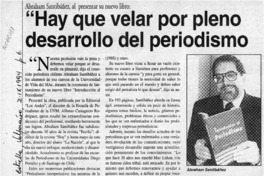 "Hay que velar por pleno desarrollo del periodismo"  [artículo].