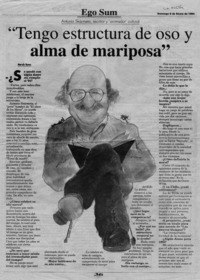 "Tengo estructura de oso y alma de mariposa"  [artículo] Marcela Ramos.