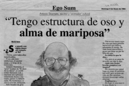 "Tengo estructura de oso y alma de mariposa"  [artículo] Marcela Ramos.