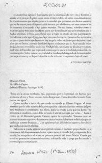 Mala onda  [artículo] Juan Gabriel Araya.