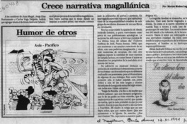 Crece narrativa magallánica  [artículo] Marino Muñoz Lagos.