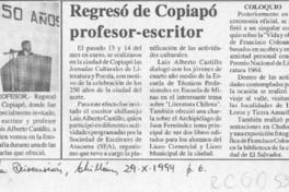 Regresó de Copiapó profesor-escritor  [artículo].