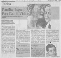 Familia, espacio para dar la vida