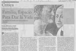 Familia, espacio para dar la vida