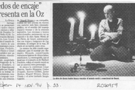 "Dedos de encaje" se presenta en la Oz  [artículo].