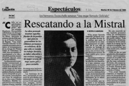 Rescatando a la Mistral  [artículo] Ana Lepe.