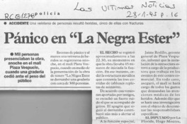 Pánico en "La negra Ester"  [artículo].