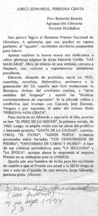 Jorge Edwards, persona grata