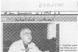 Escritor rescata valores propios de nuestras raíces  [artículo].