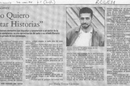 "Sólo quiero contar historias"  [artículo] María Teresa Cárdenas.