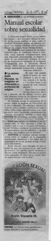 Manual escolar sobre sexualidad  [artículo].