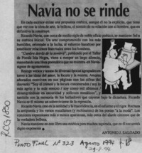 Navia no se rinde  [artículo] Antonio J. Salgado.