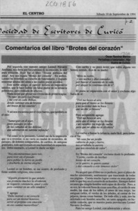 Comentarios del libro "Brotes del corazón"  [artículo] Oscar Ramírez Merino.