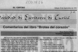 Comentarios del libro "Brotes del corazón"  [artículo] Oscar Ramírez Merino.