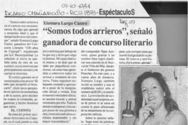 "Somos todos arrieros", señalo ganadora de concurso literario  [artículo].