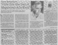 "Chile está aún bajo el magnetismo de lo rural"