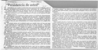 "Persistencia de usted"  [artículo] Carlos León Pezoa.