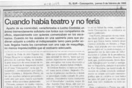 Cuando había teatro y no feria