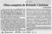 Obra completa de Rolando Cárdenas  [artículo] Ramón Riquelme.