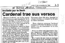 Cardenal trae sus versos  [artículo].