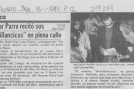 Nicanor Parra recitó sus "Antivillancicos" en plena calle