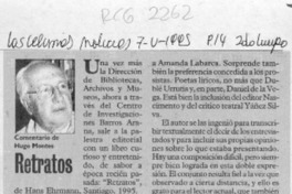 Retratos  [artículo] Hugo Montes.