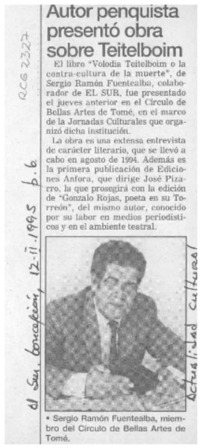 Autor penquista presentó obra sobre Teitelboim  [artículo].
