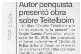 Autor penquista presentó obra sobre Teitelboim  [artículo].