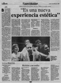 "Es una nueva experiencia estética"  [artículo] C. G. M.