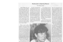 Redescubrí a Gabriela Mistral  [artículo] Victoria Uranga.