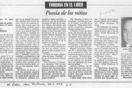 Poesía de los niños  [artículo] Jaime Miguel Gómez Rogers.